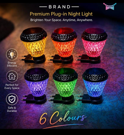 Diamond Style 0.5W 2-Pin Plug & Play Night Lamp (Random Color)